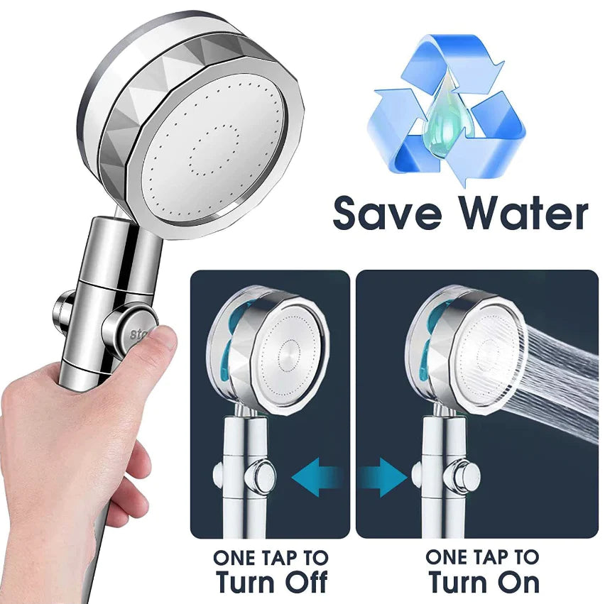 High Pressure Shower Head β 5 Spray Settings for Spa-like Comfort