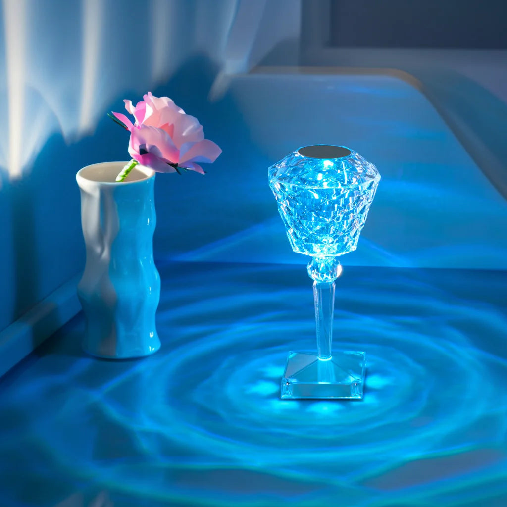 Rose Crystal Table Lamp – Romantic LED Flower Light for Bedroom & Gifts