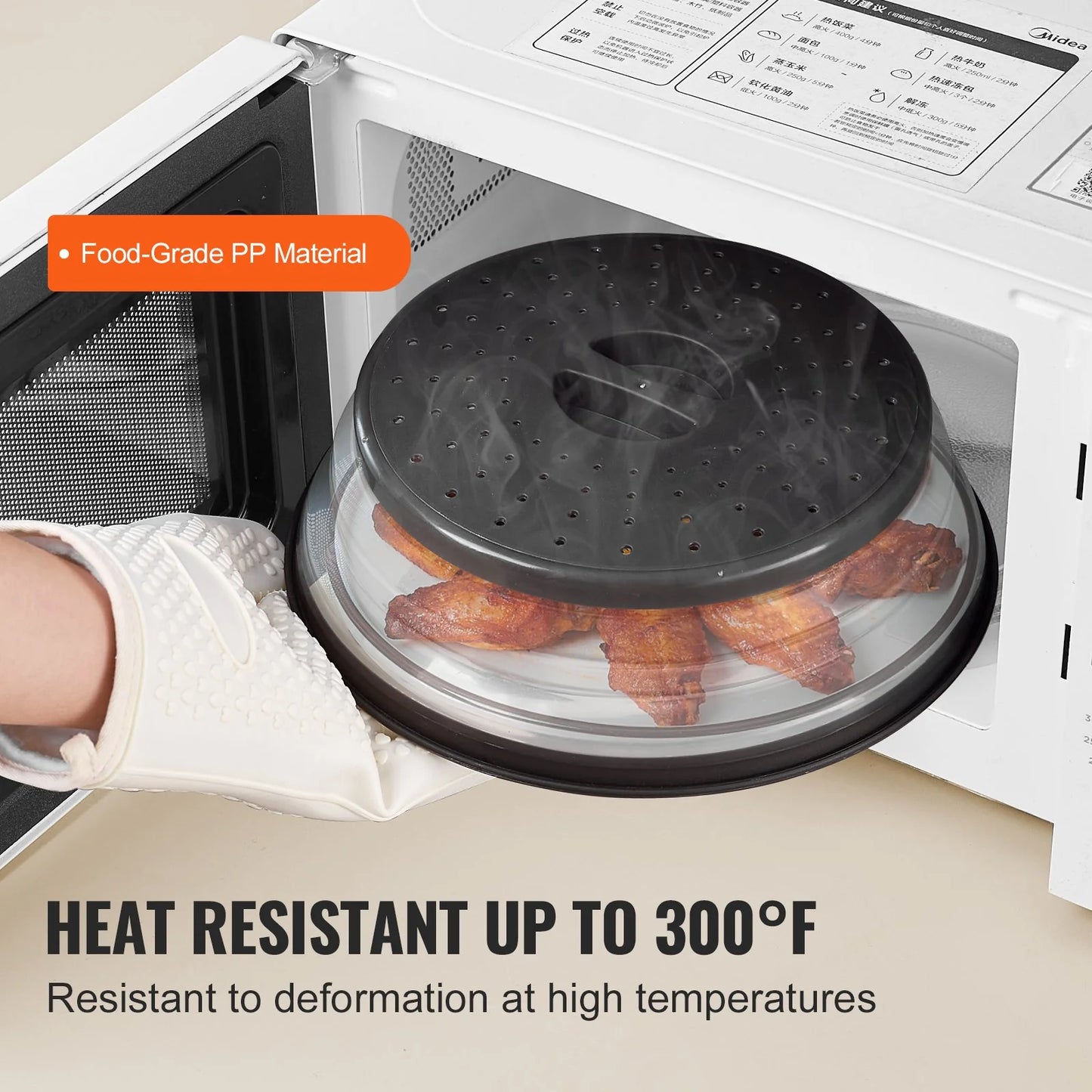 Collapsible Microwave Splatter Cover – Anti-Splash Food Lid with Steam Vents