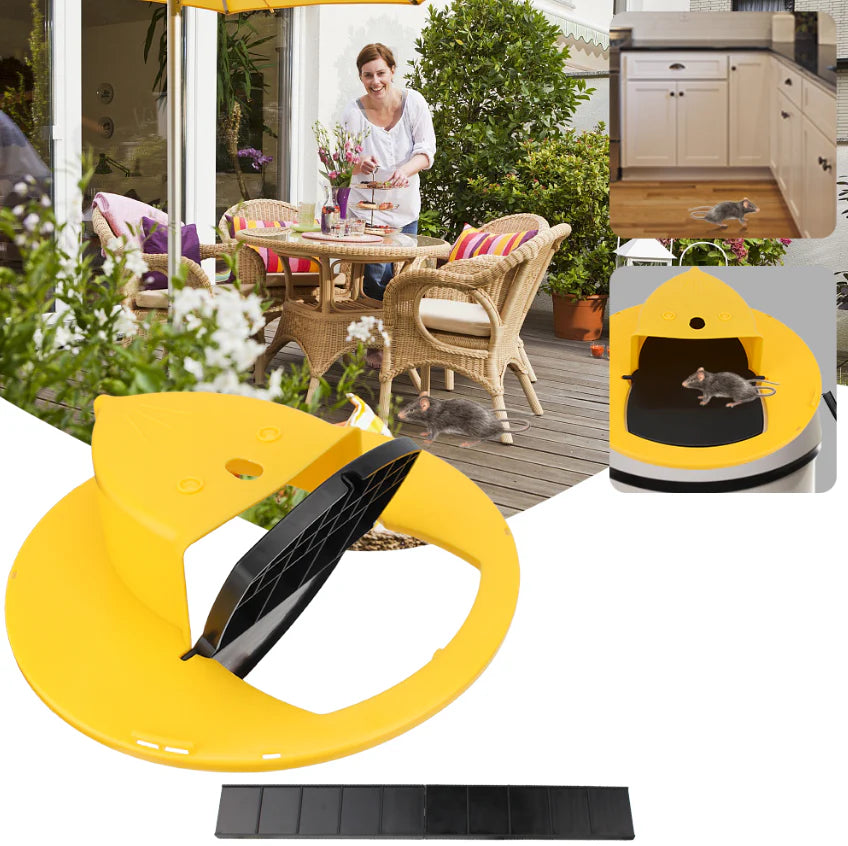 Flip & Slide Mouse Trap Lid – Humane & Auto-Reset Design