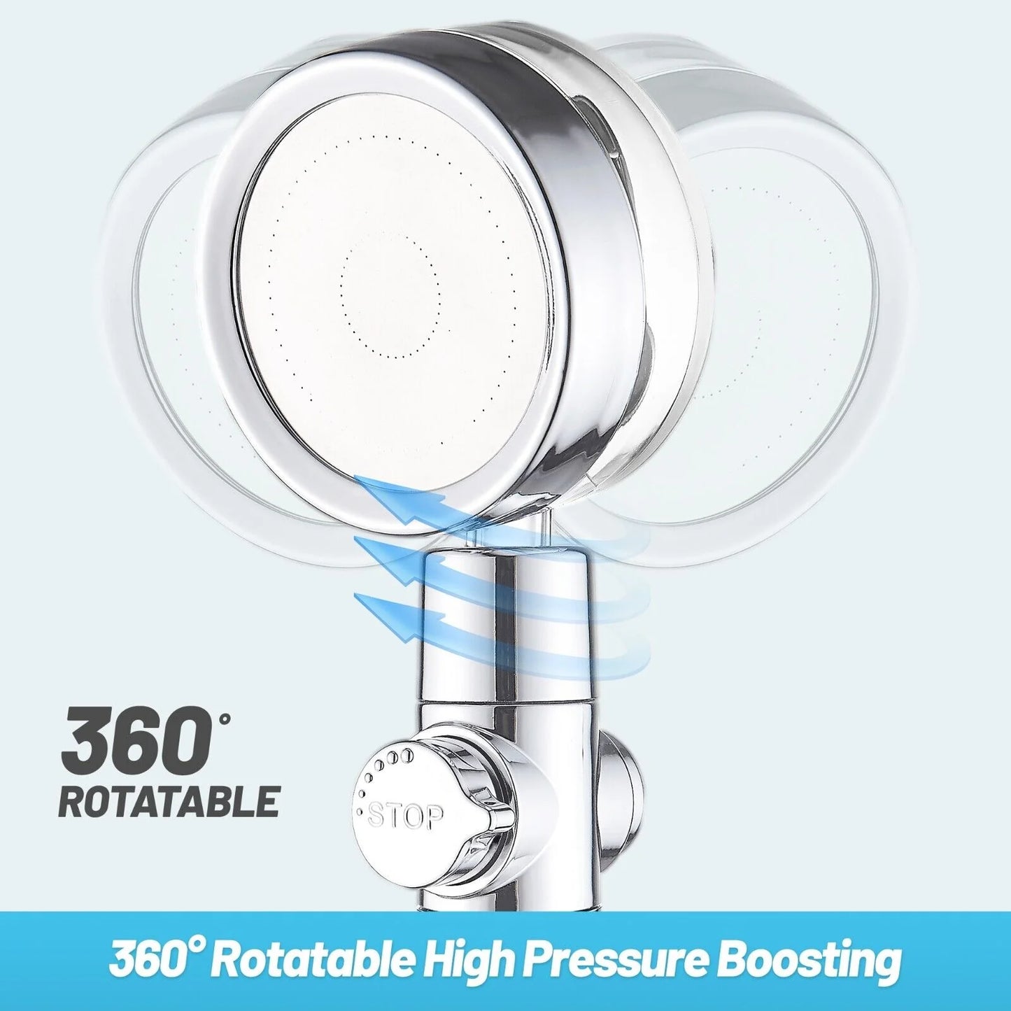 High Pressure Shower Head β 5 Spray Settings for Spa-like Comfort