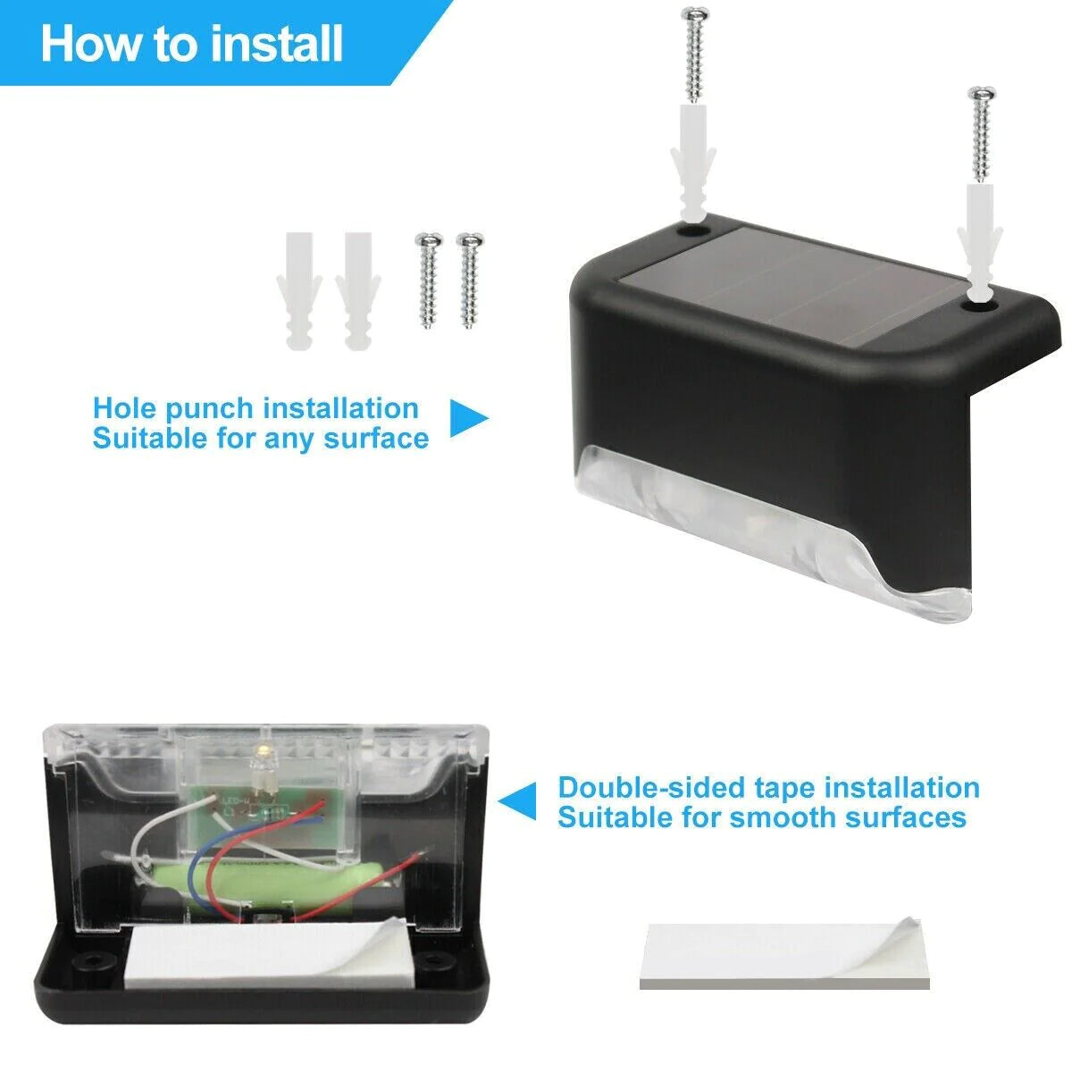 8-Pack Solar Deck Lights β Outdoor Waterproof LED for Steps, Patio & Fence