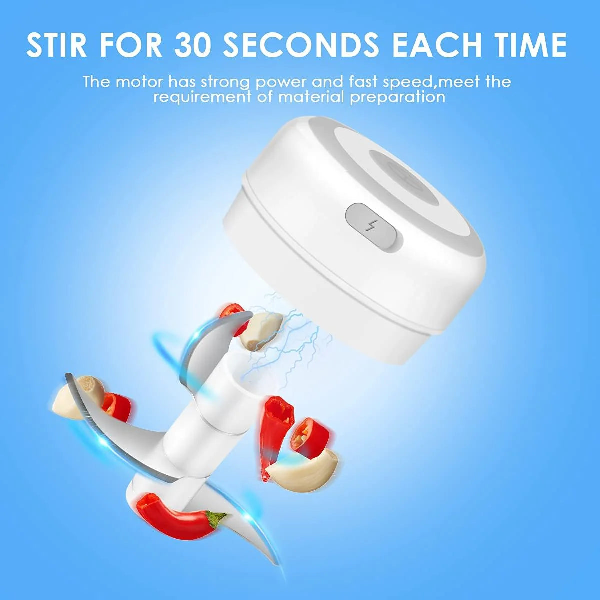 Electric Garlic Chopper β Mini USB Rechargeable Food Processor (300ML)