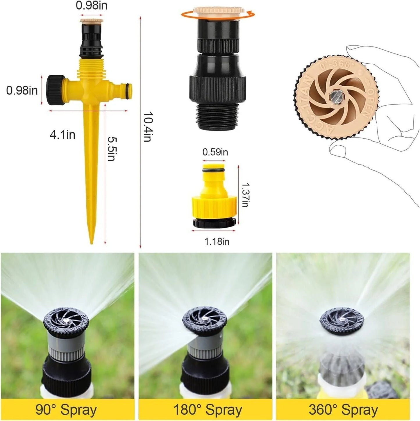 360Β° Rotating Garden Sprinkler System β Adjustable Lawn Watering Tool