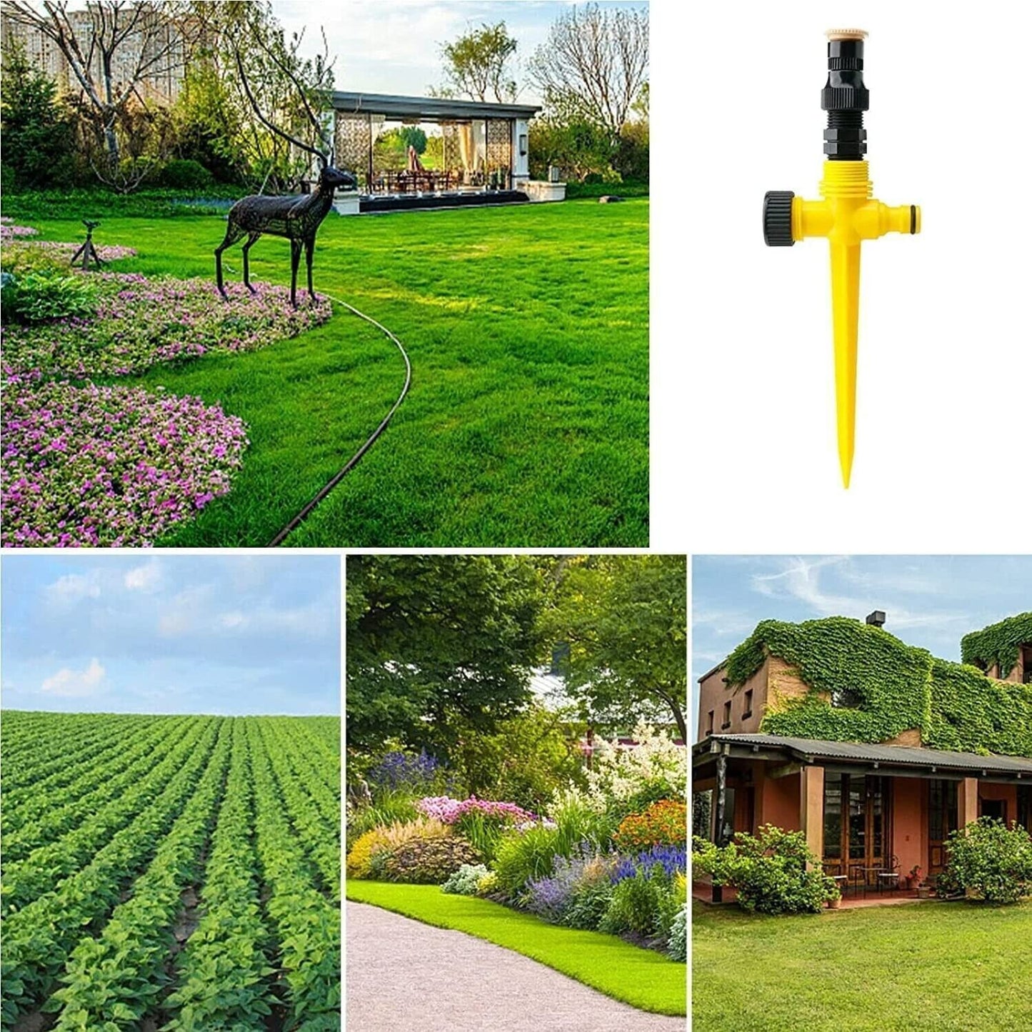 360Β° Rotating Garden Sprinkler System β Adjustable Lawn Watering Tool