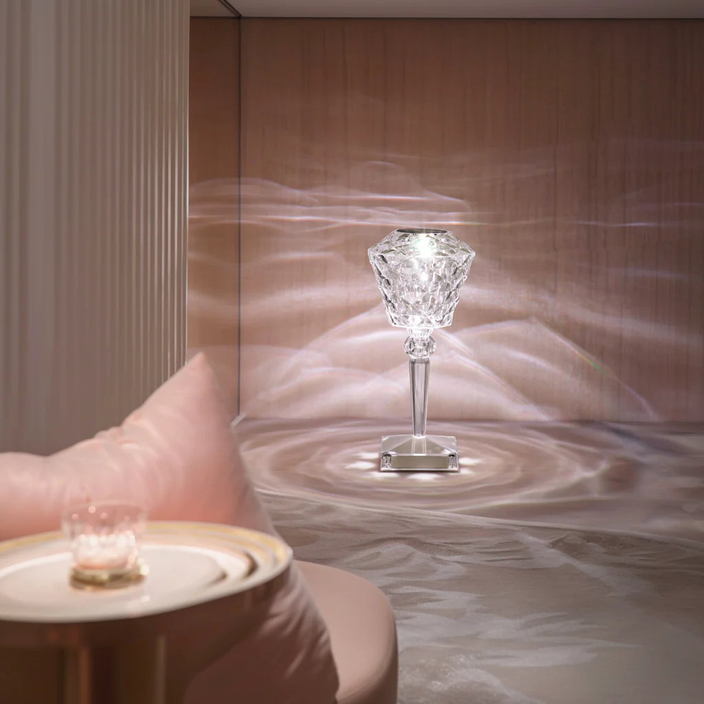 Rose Crystal Table Lamp – Romantic LED Flower Light for Bedroom & Gifts