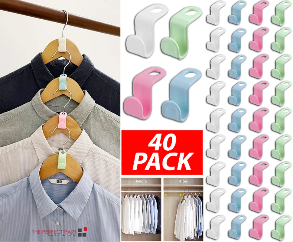 40PCS Clothes Hanger Connector Hooks β Space Saving Closet Organizers
