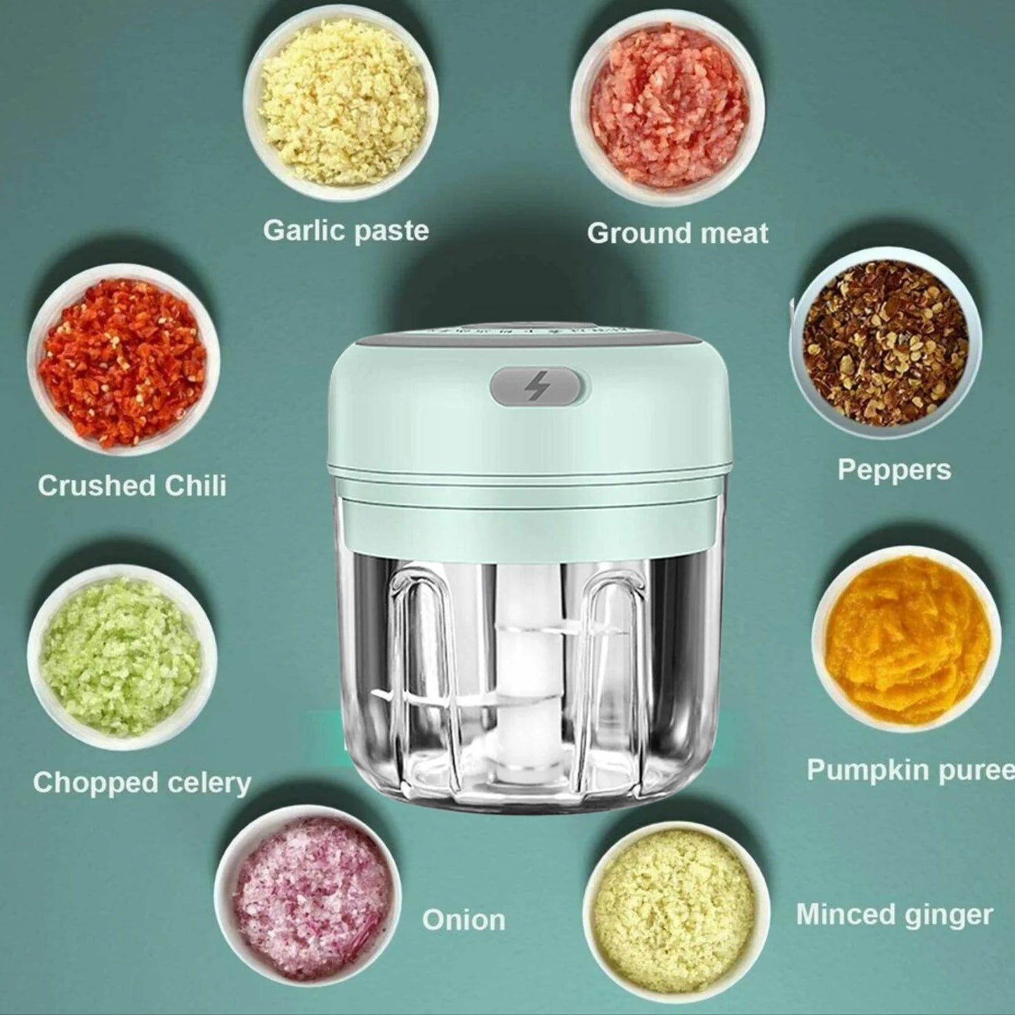 Electric Garlic Chopper β Mini USB Rechargeable Food Processor (300ML)