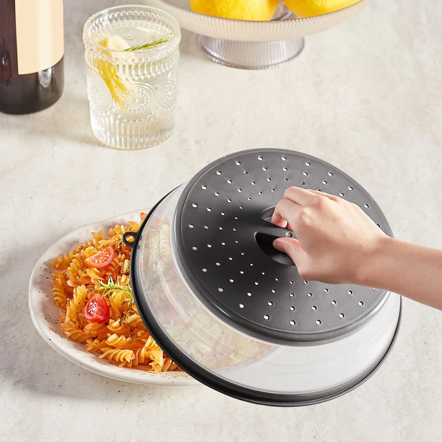 Collapsible Microwave Splatter Cover – Anti-Splash Food Lid with Steam Vents