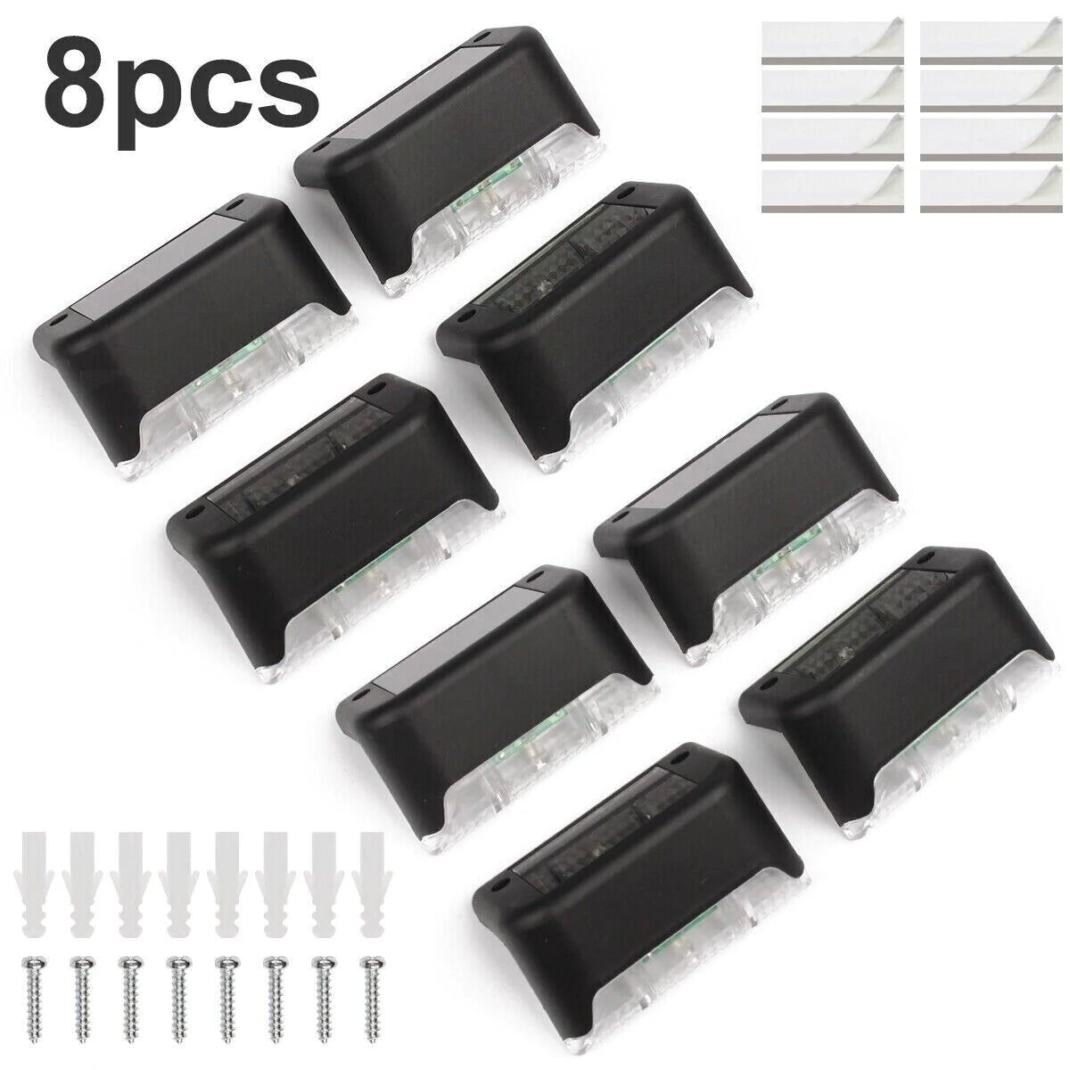 8-Pack Solar Deck Lights β Outdoor Waterproof LED for Steps, Patio & Fence