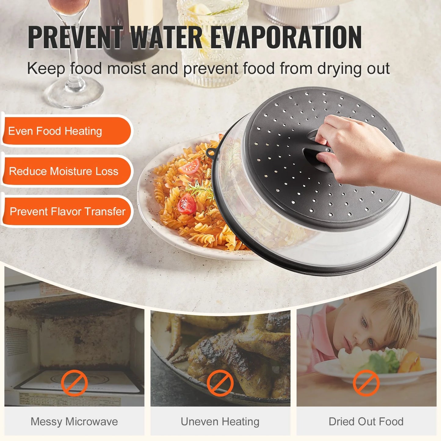 Collapsible Microwave Splatter Cover – Anti-Splash Food Lid with Steam Vents