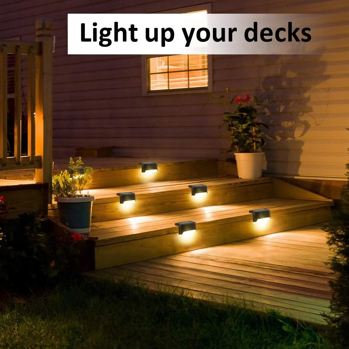 8-Pack Solar Deck Lights β Outdoor Waterproof LED for Steps, Patio & Fence