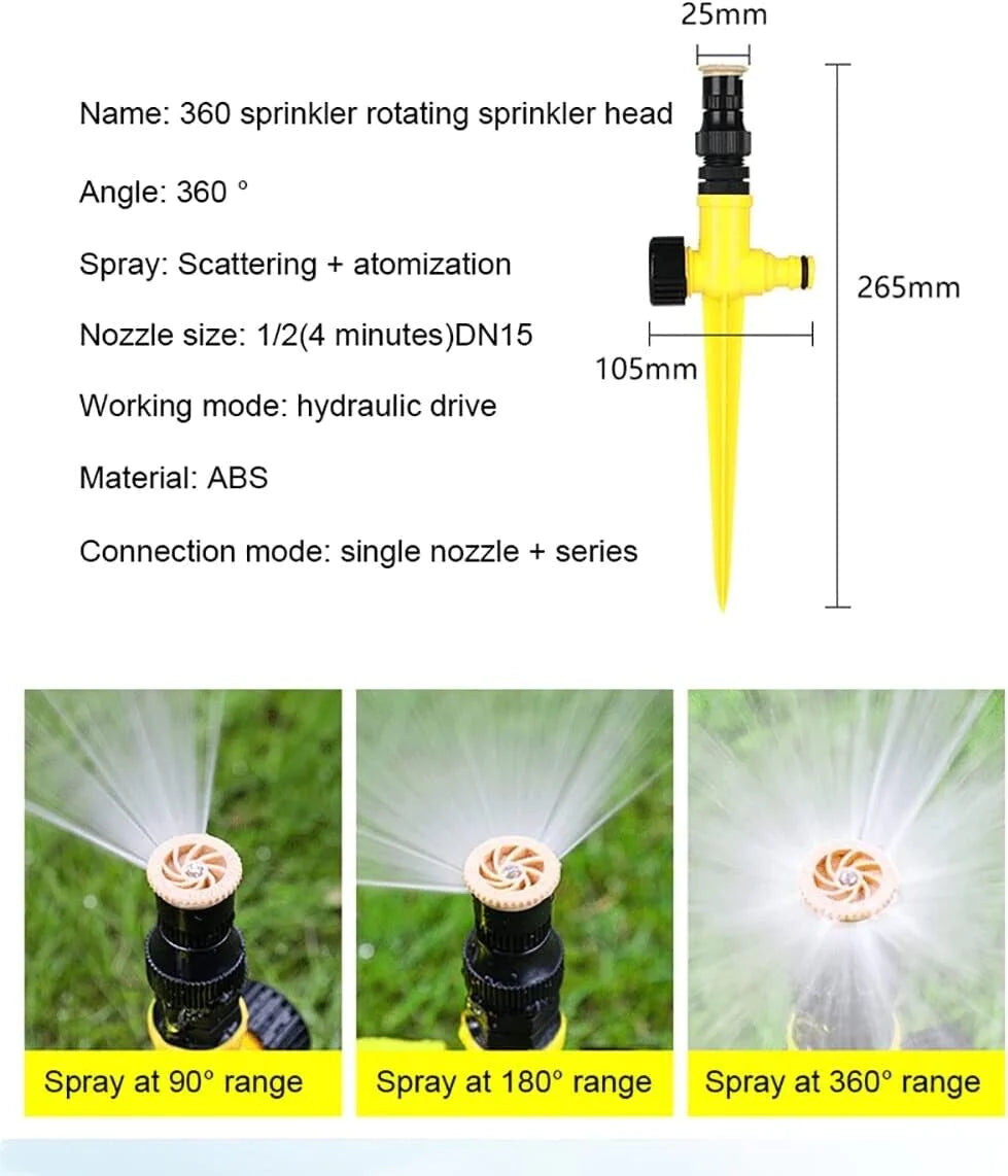 360Β° Rotating Garden Sprinkler System β Adjustable Lawn Watering Tool