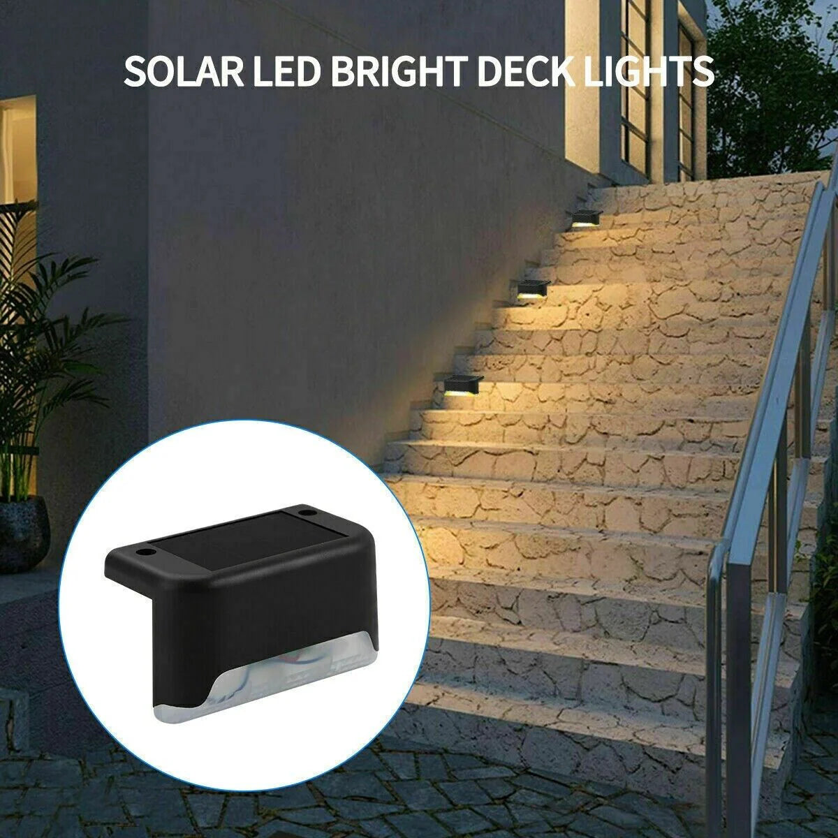 8-Pack Solar Deck Lights β Outdoor Waterproof LED for Steps, Patio & Fence