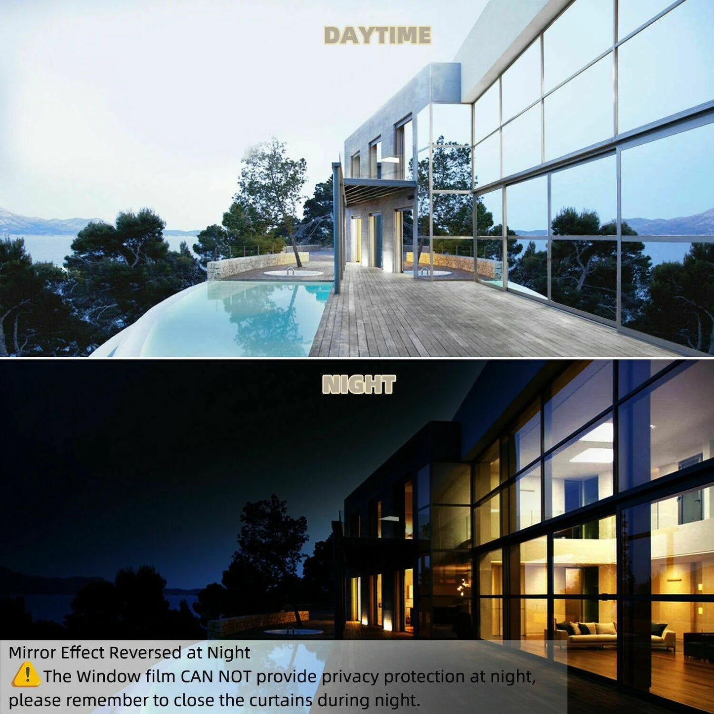 Window Privacy Tint Film β UV Heat Protection & Daylight Privacy