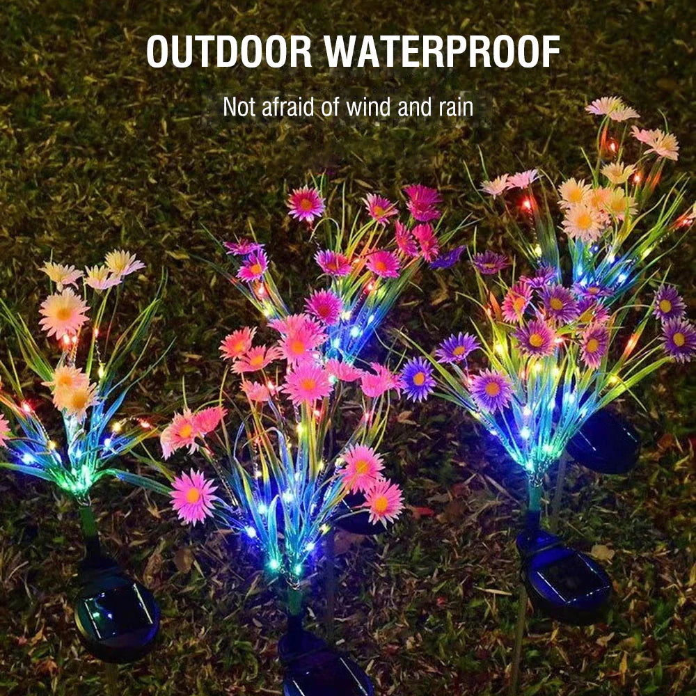 Solar LED Flower Stake Lights – Outdoor Garden Decor 