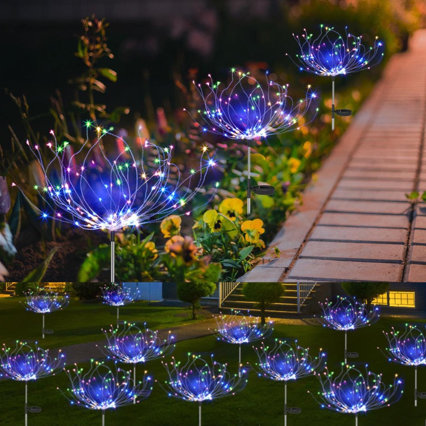 120LED Solar Firework Lights – Waterproof Outdoor Garden Decorations with Multicolor Glow – Eliosun Home Decor