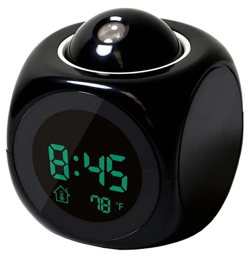Smart LED Projection Alarm Clock with Voice & Weather Display – USB Powered
