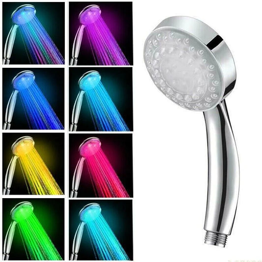 7-Color Changing LED Shower Head with Water Bath Feature for Home Bathrooms