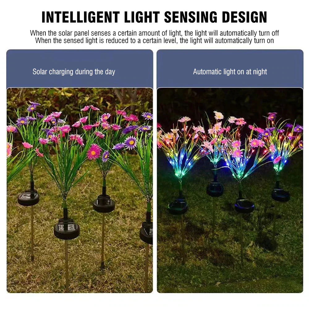 Solar LED Flower Stake Lights – Outdoor Garden Decor 