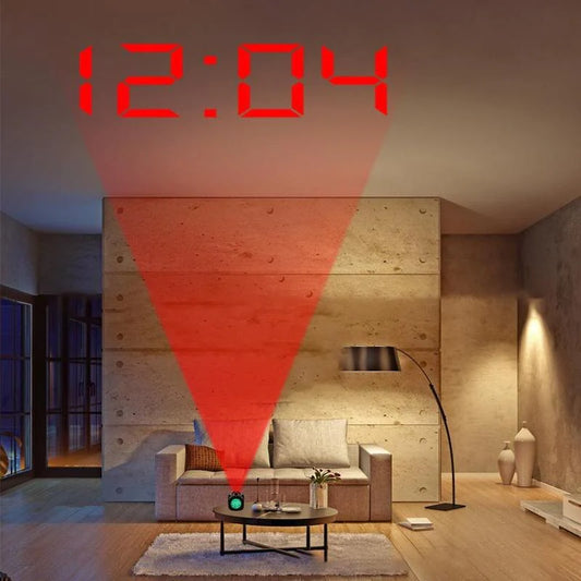 Smart LED Projection Alarm Clock with Voice & Weather Display – USB Powered