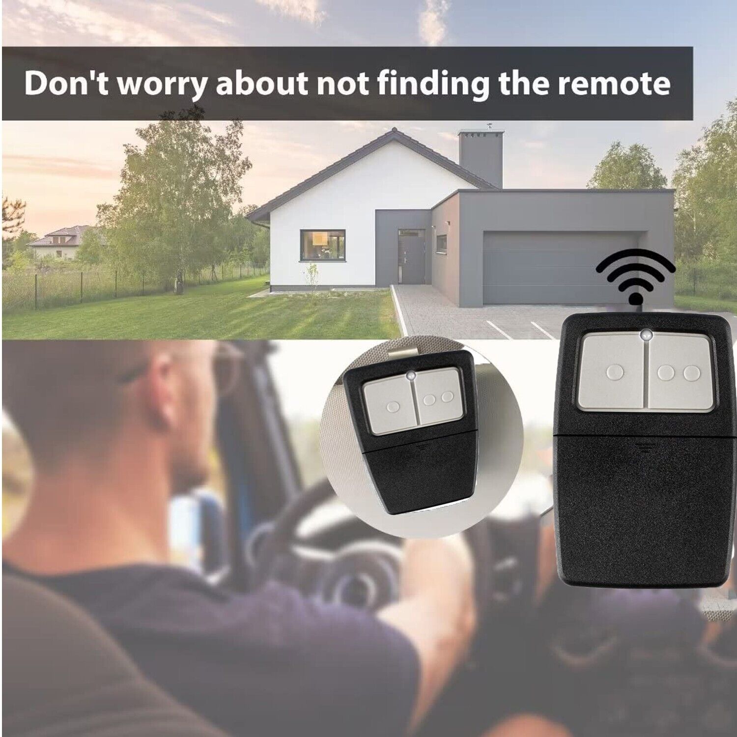 2 - Pack Universal Garage Door Opener Remotes – Compatible with 375LM 375UT KLIK1U – Home Electronics – Eliosun Home Decor