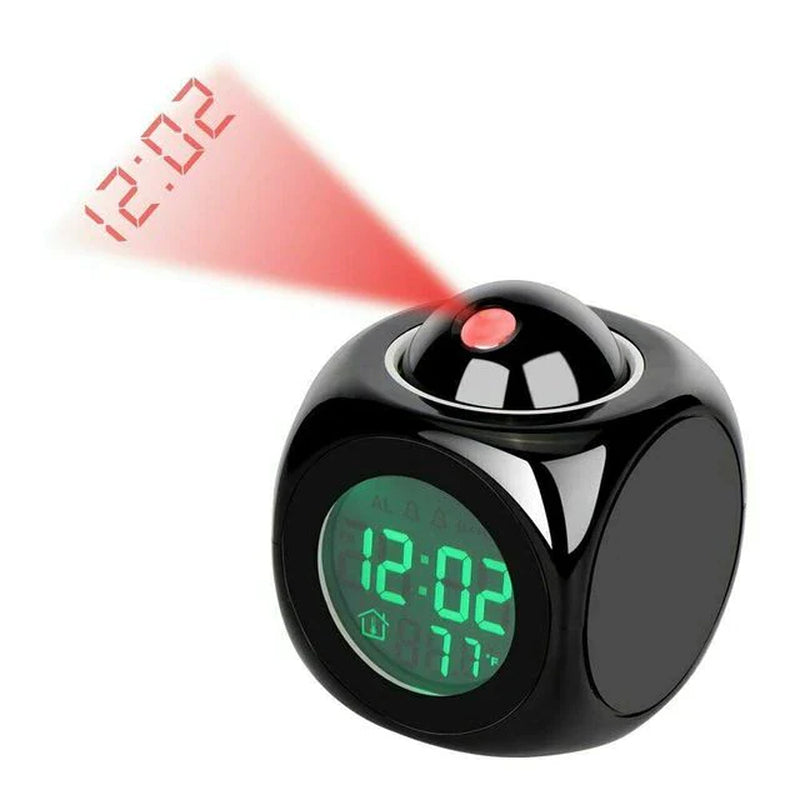 Smart LED Projection Alarm Clock with Voice & Weather Display – USB Powered