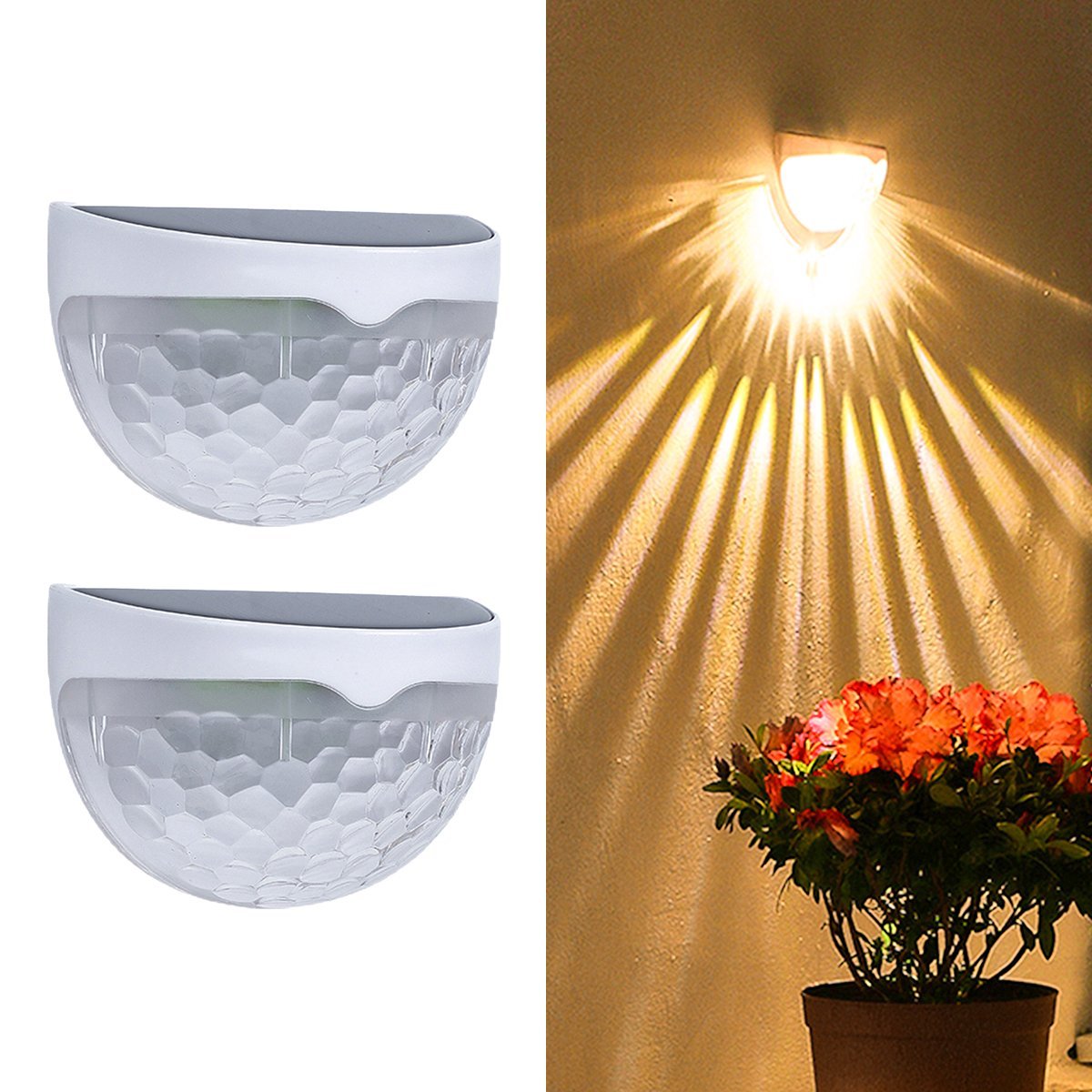 2PCS Solar Semicircle Wall Lights – Waterproof Outdoor Decorative Sensor Lamps – Outdoor Lighting – Eliosun Home Decor