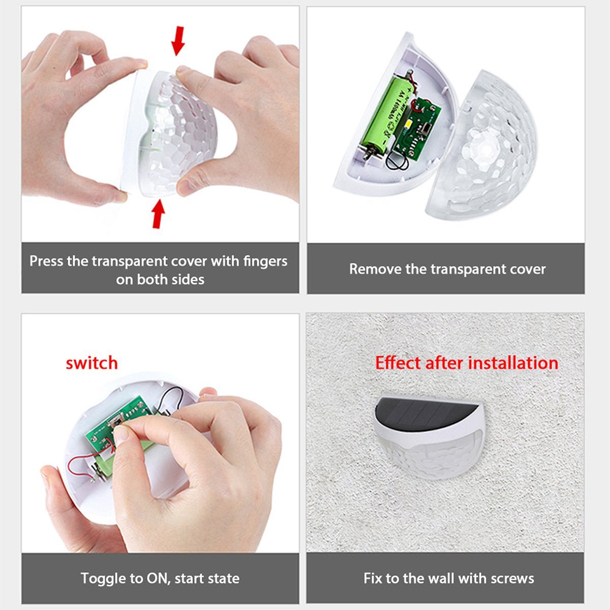 2PCS Solar Semicircle Wall Lights – Waterproof Outdoor Decorative Sensor Lamps – Outdoor Lighting – Eliosun Home Decor