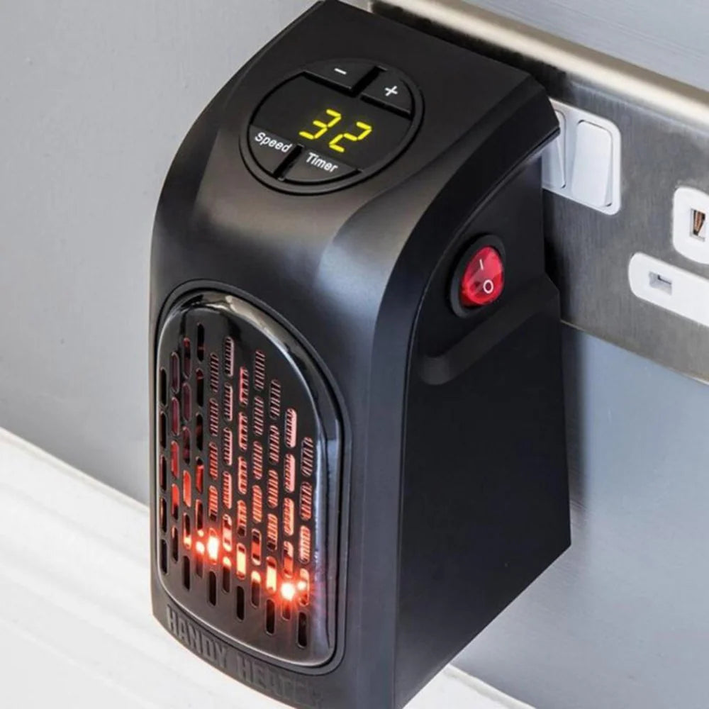 Mini Electric Space Heater – Fast Ceramic Heating with Adjustable Thermostat for Home & Office