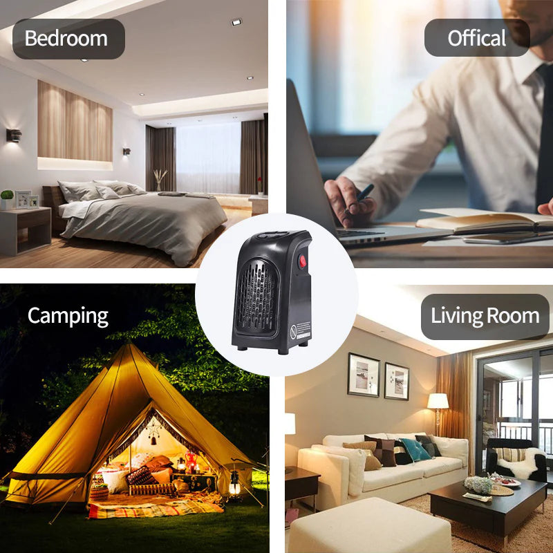 Mini Electric Space Heater – Fast Ceramic Heating with Adjustable Thermostat for Home & Office