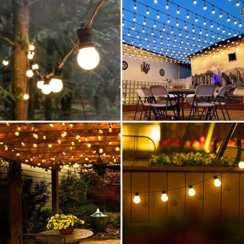 48FT Outdoor LED String Lights – Waterproof 15 - Bulb Patio & Garden Decor – Outdoor Lighting – Eliosun Home Decor