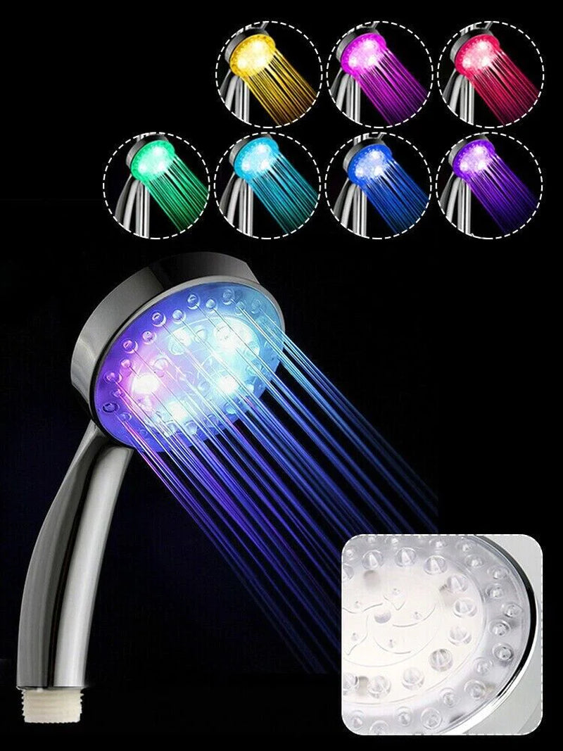 7-Color Changing LED Shower Head with Water Bath Feature for Home Bathrooms