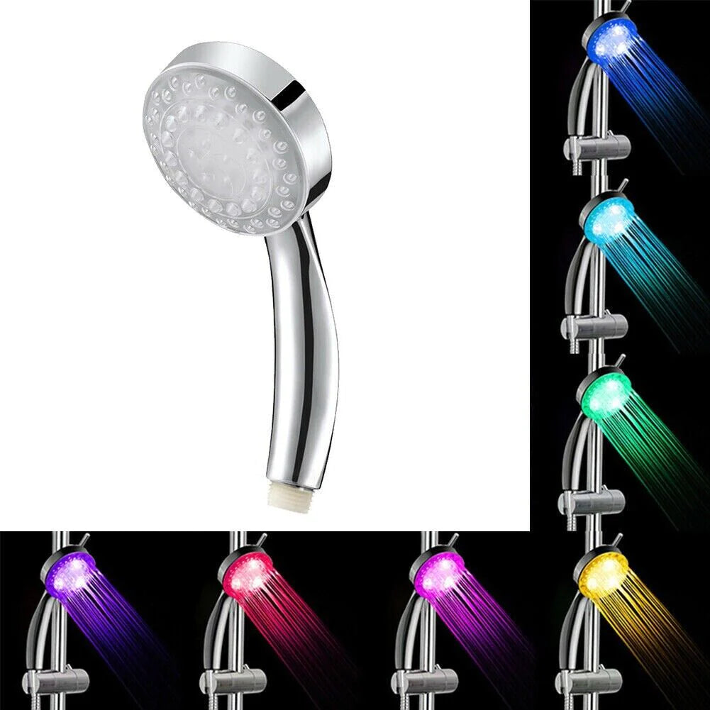 7-Color Changing LED Shower Head with Water Bath Feature for Home Bathrooms