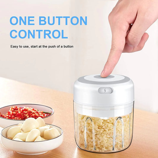 Electric Garlic Chopper – Mini USB Rechargeable Food Processor (300ML)