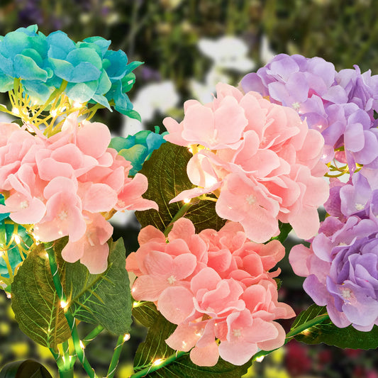 2-Pack Solar Hydrangea Garden Lights – Outdoor Yard Decoration