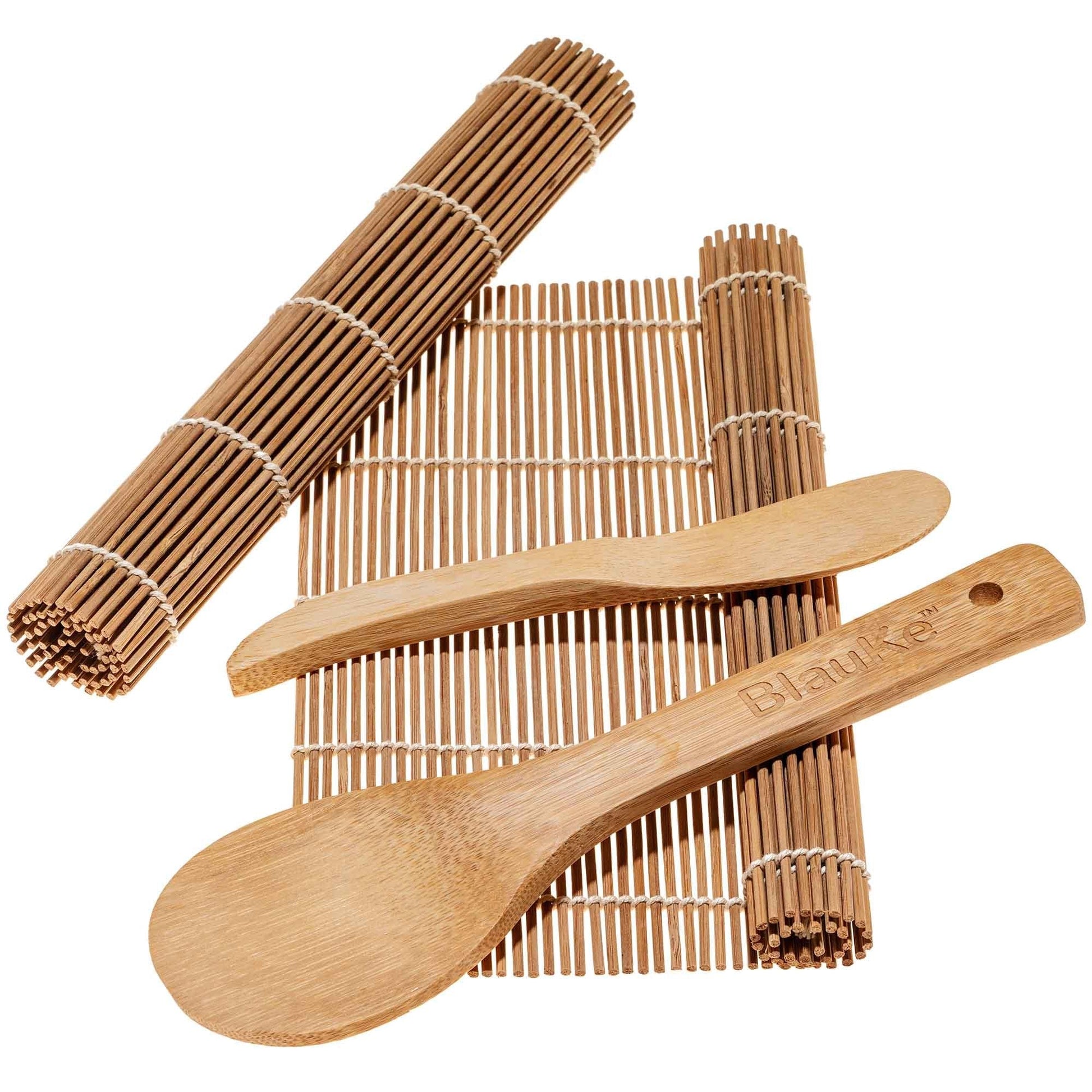 Bamboo Sushi Kit – Includes 2 Mats, 5 Chopstick Sets & Rice Paddle – Kitchen – Eliosun Home Decor