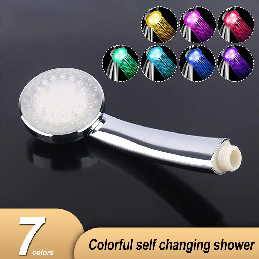 7-Color Changing LED Shower Head with Water Bath Feature for Home Bathrooms