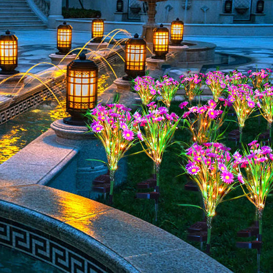 Solar LED Flower Stake Lights – Outdoor Garden Decor 