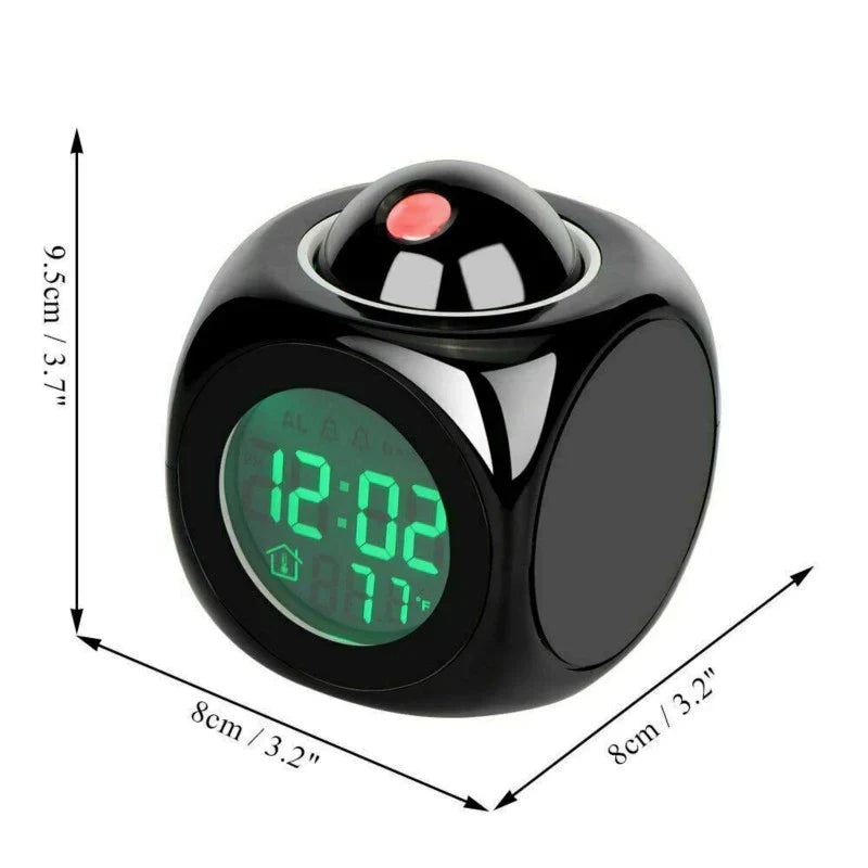 Smart LED Projection Alarm Clock with Voice & Weather Display – USB Powered