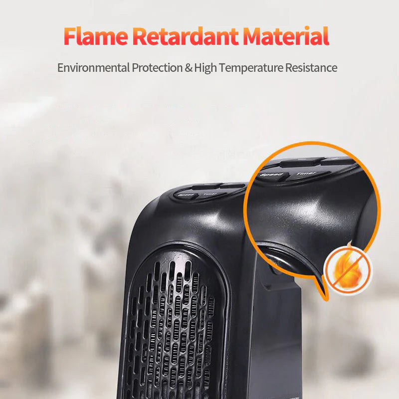 Mini Electric Space Heater – Fast Ceramic Heating with Adjustable Thermostat for Home & Office