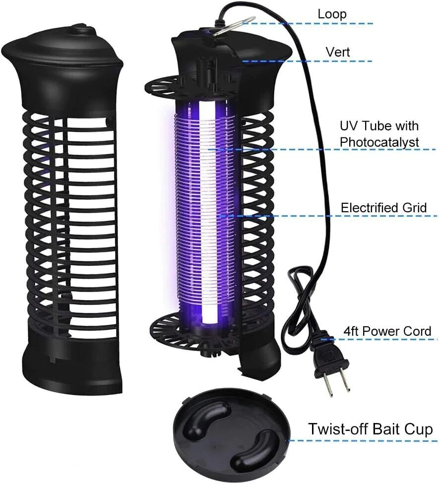 Electric Insect Zapper Lamp with 4,000V for Effective Fly and Gnat Control