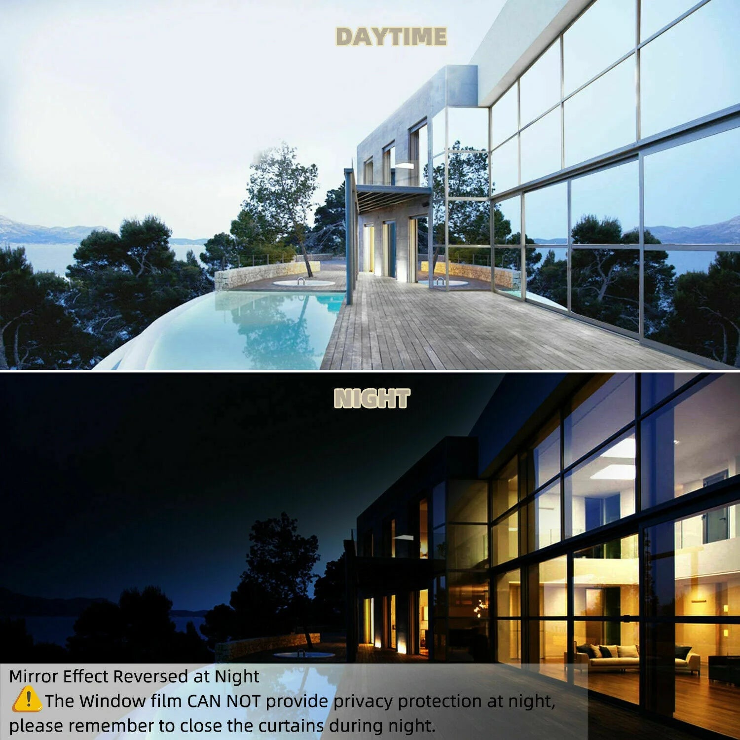 Window Privacy Tint Film – UV Heat Protection & Daylight Privacy