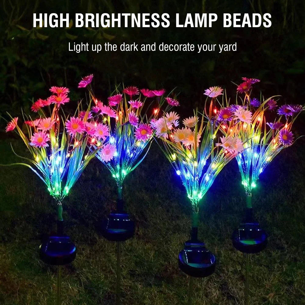 Solar LED Flower Stake Lights – Outdoor Garden Decor 