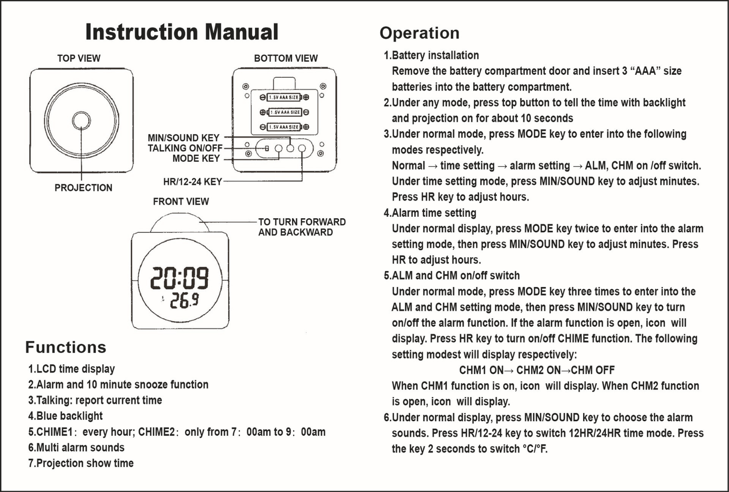LED Projection Alarm Clock with Voice Control – Eliosun Home Decor