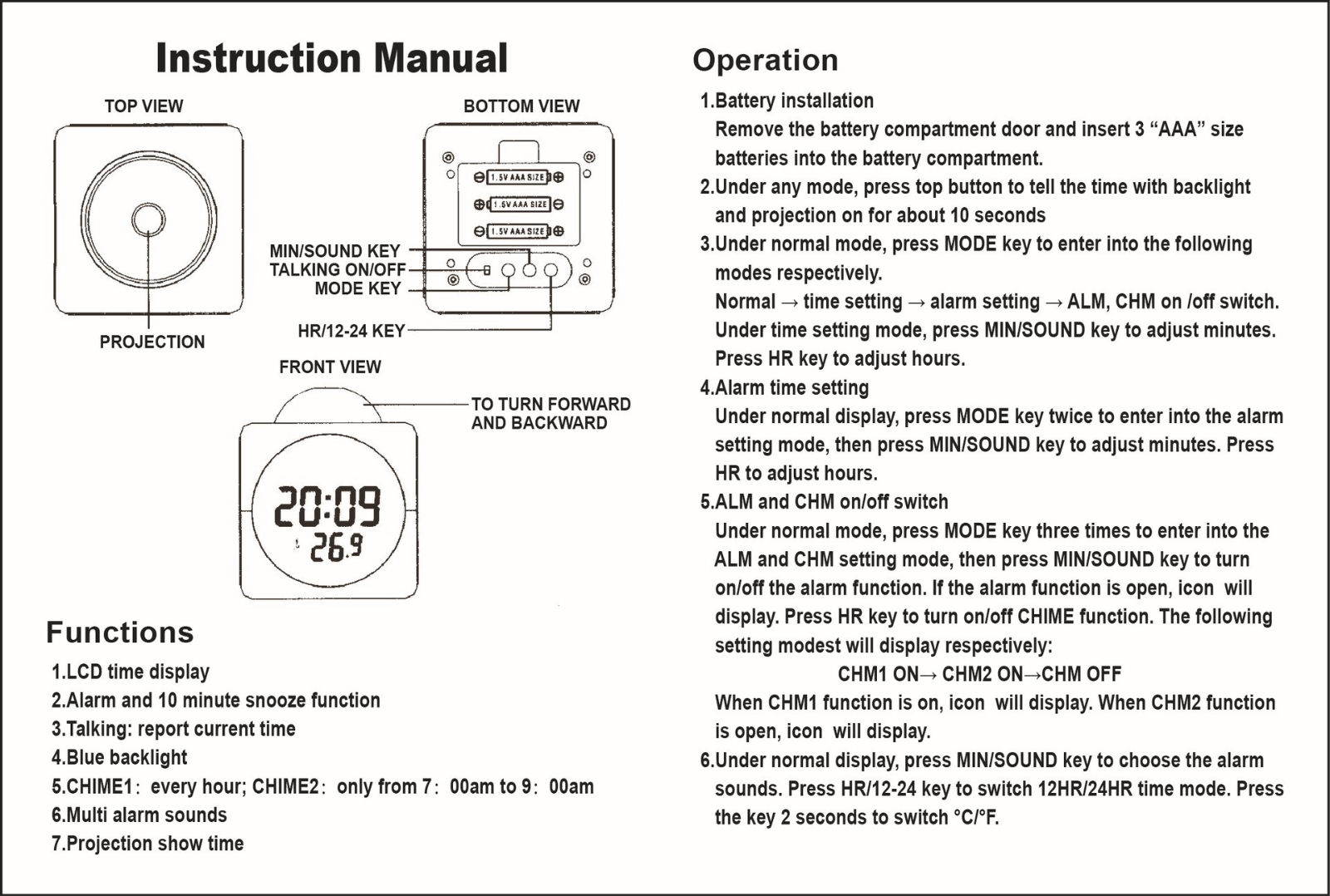 LED Projection Alarm Clock with Voice Control – Eliosun Home Decor
