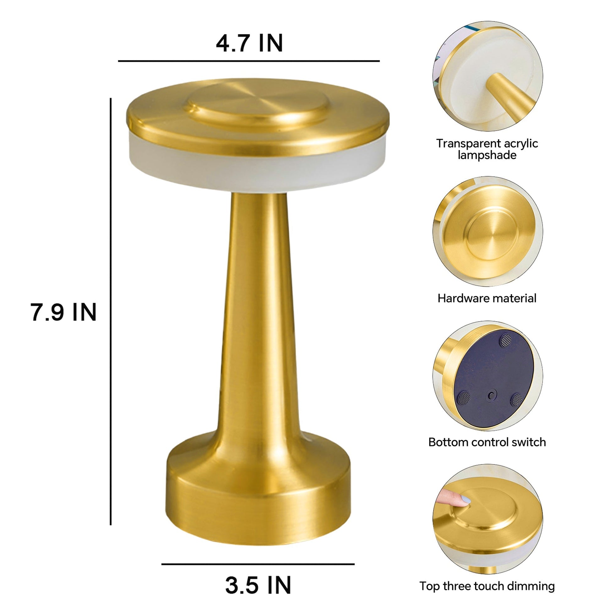 LED Table Lamp Touch Console Dimmable USB Rechargeable Desk Lamp Night – Lighting & Decor – Eliosun Home Decor