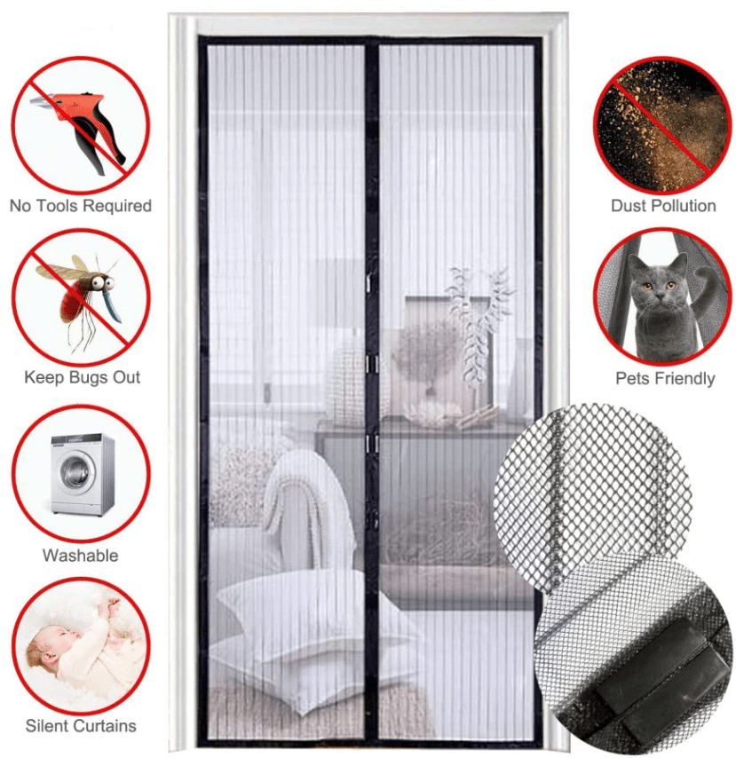Magnetic Screen Door – Heavy Duty Mesh Curtain for Mosquito Protection – Home Accessories – Eliosun Home Decor