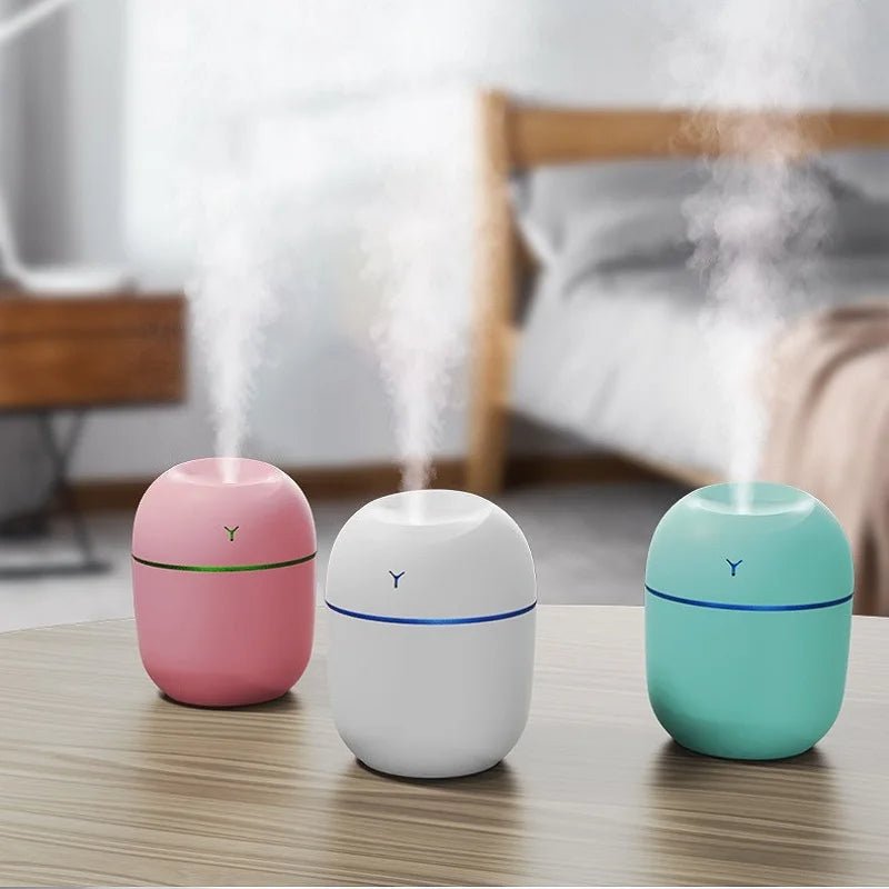 Mini USB Aroma Diffuser – Portable Ultrasonic Humidifier with LED Light – Diffusers & Humidifiers – Eliosun Home Decor
